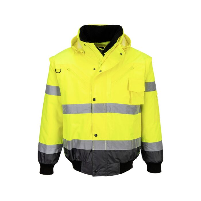 Jachetă Bomber 3 în 1 cu contrast Hi-Vis