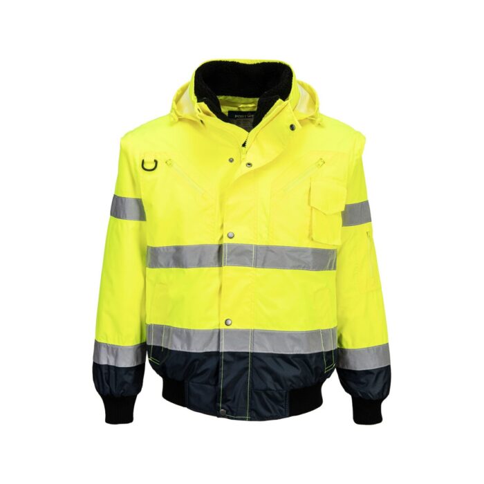 Jachetă Bomber 3 în 1 cu contrast Hi-Vis