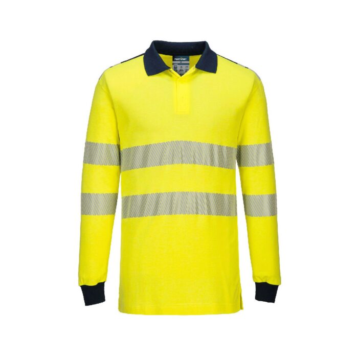 PW3 Modaflame Knit Hi-Vis FR Long Sleeve Polo Shirt