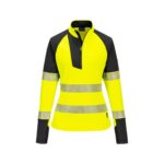 PW3 Hanorac cu fermoar 1/4 Hi-Vis pentru femei