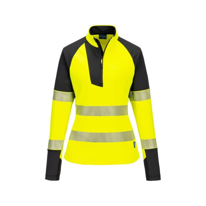 PW3 Hanorac cu fermoar 1/4 Hi-Vis pentru femei