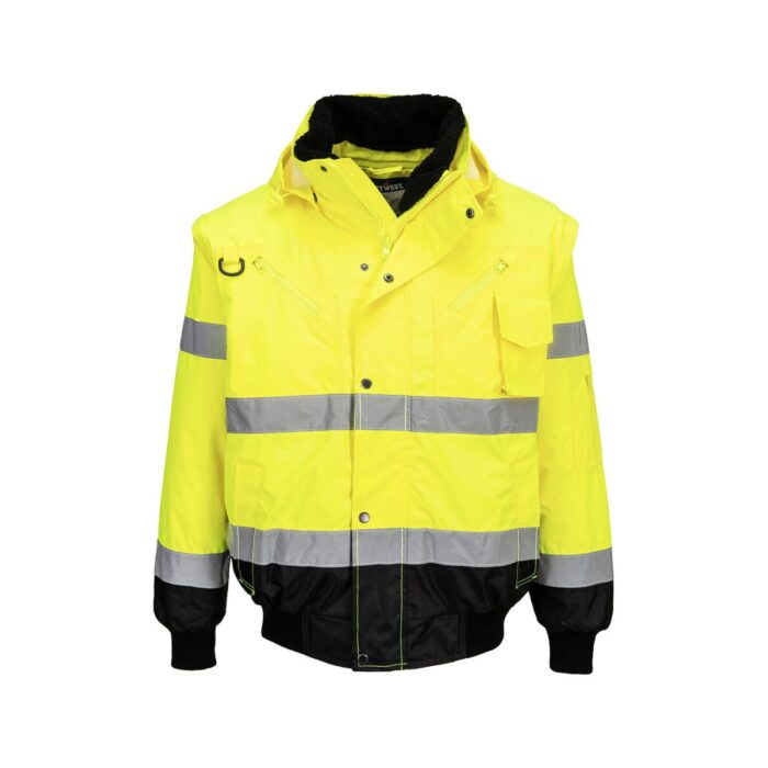 Jachetă Bomber 3 în 1 cu contrast Hi-Vis